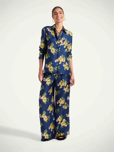 La Doublej Silk Palazzo Trousers In Pink