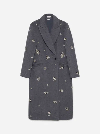 Simkhai Gianni Embellished Coat In Gray