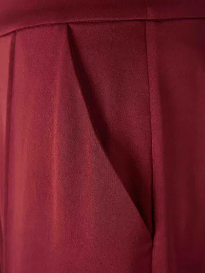 Simkhai Pleated Wool Trousers In Red