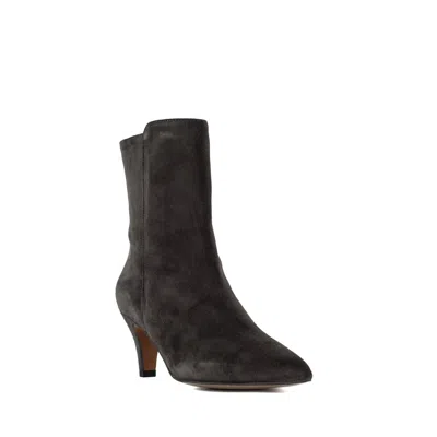 Angel Alarcon Grey Ankle Boot In Suede In Gray