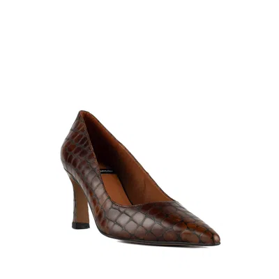 Angel Alarcon Brown Pumps In Crocodile-print Leather In Brown