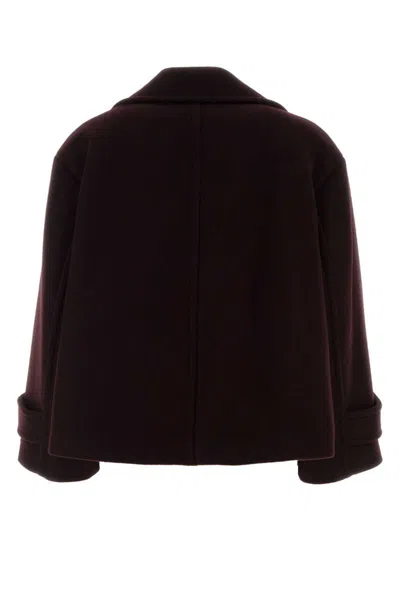 Chloé Double-breasted Short Coat Coats And Trench Coats Bordeaux In Black