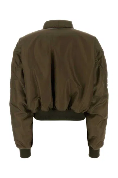 Givenchy Olive Green Nylon Bomber Jacket In Green