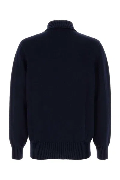 Givenchy Ribbed Turtleneck Jumper Cuffs Hem In Blue