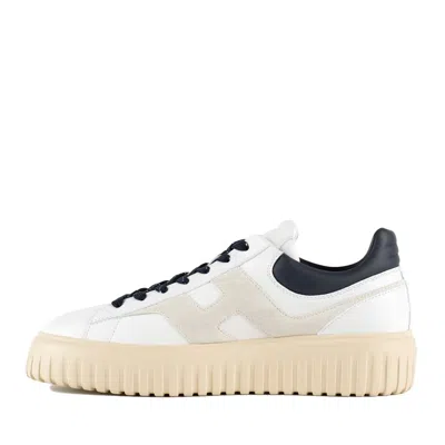 Hogan Lace-up White Sneakers With Logo Patch In White