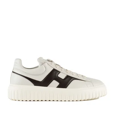 Hogan White And Brown H-stripes Sneakers In Multi