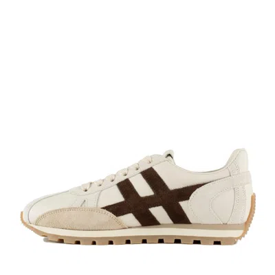 Hogan 86er Milk And Brown Sneakers In Neutral