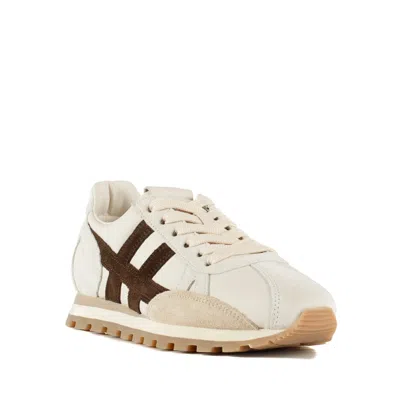 Hogan 86er Milk And Brown Sneakers In Neutral