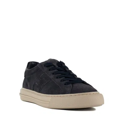Hogan H691 Lace-up Sneakers With Embossed Branding And Memory Foam Insole In Blue