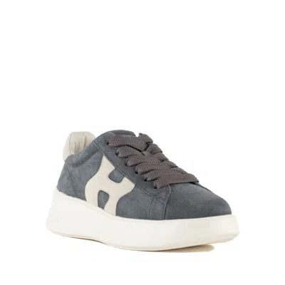 Hogan Rebel Sneakers In Two-tone Suede In Gray