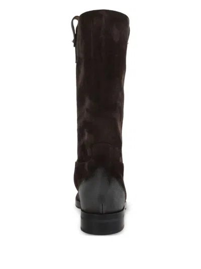 Church's Suede Ankle Boots With Low Block Heel In Brown