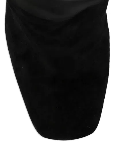 Dolce & Gabbana Chain Detail Suede Knee-high Boots In Black