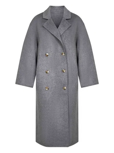 Loulou De Saison Borneo Lds Grey Melange Coat In Gray