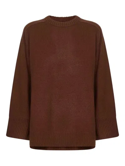 Loulou De Saison Wide-cuff Cashmere Sweater In Brown