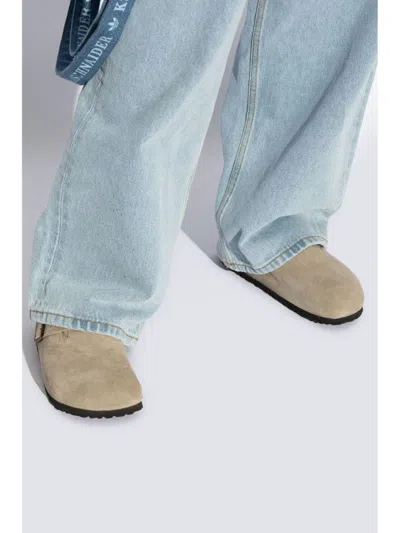 Birkenstock Closed-toe Suede Sandals With Adjustable Buckle In Multi