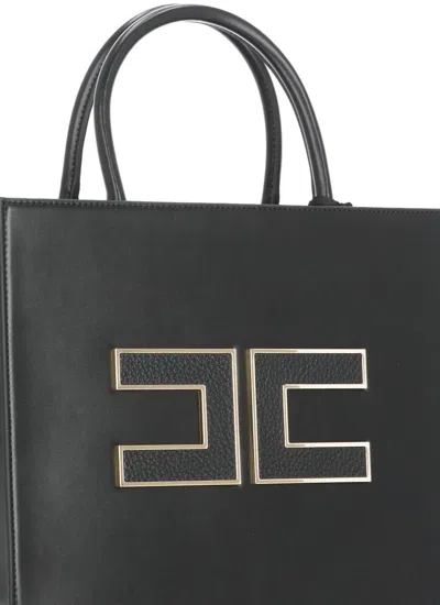 Elisabetta Franchi Rectangular Structured Shoulder Bag In Black