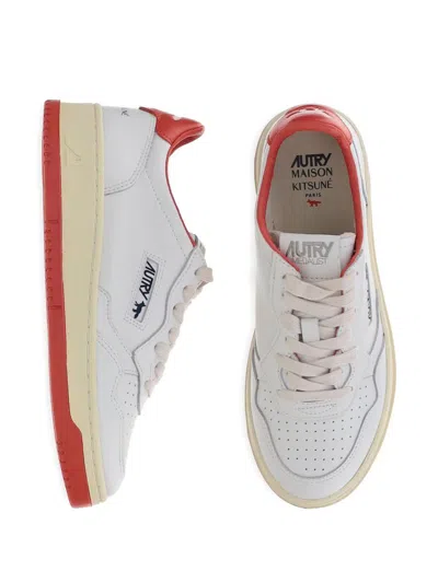 Autry X Maison Kitsune Sneakers Red In Multi
