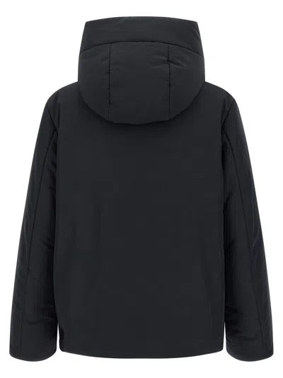 Jil Sander Leather-trimmed Down Jacket In Black