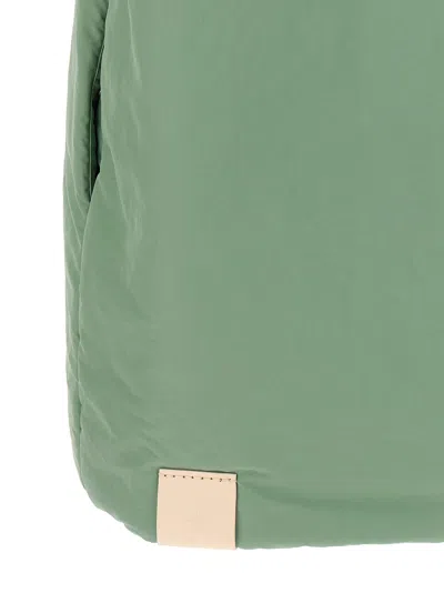 Jil Sander High Collar Sleeveless Quilted Jacket In Green