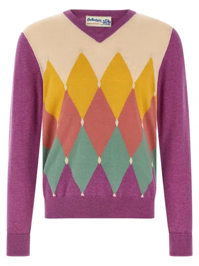 Ballantyne Argyle Sweater Sweaters And Cardigans Purple In Multi