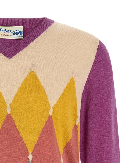 Ballantyne Argyle Sweater Sweaters And Cardigans Purple In Multi
