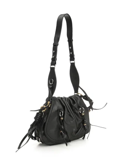 Isabel Marant Pleated-detail Drawstring Shoulder Bag In Black