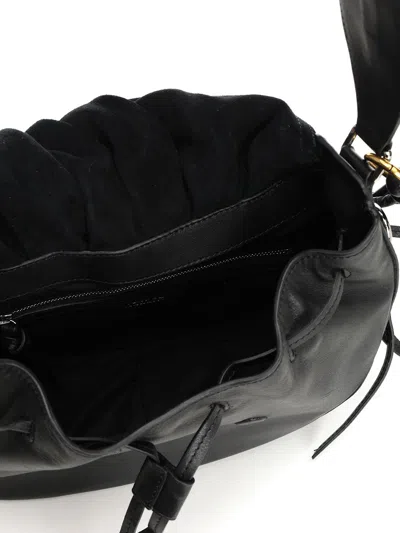 Isabel Marant Pleated-detail Drawstring Shoulder Bag In Black