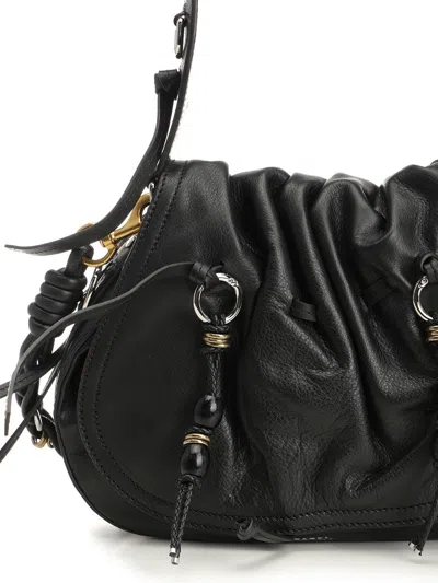 Isabel Marant Pleated-detail Drawstring Shoulder Bag In Black