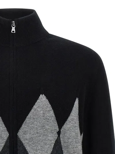 Ballantyne Cardigan Argyle Sweaters And Cardigans Black In Black