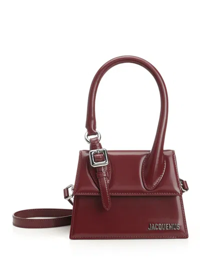 Jacquemus Womens Burgundy Medium Chiquito Buckle Leather Top-handle Bag