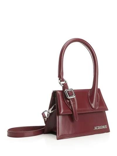 Jacquemus Womens Burgundy Medium Chiquito Buckle Leather Top-handle Bag