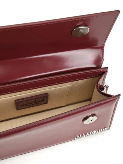 Jacquemus Burgundy Brusched Leather Le Chiquito Long Boucle Handbag In Burgundy