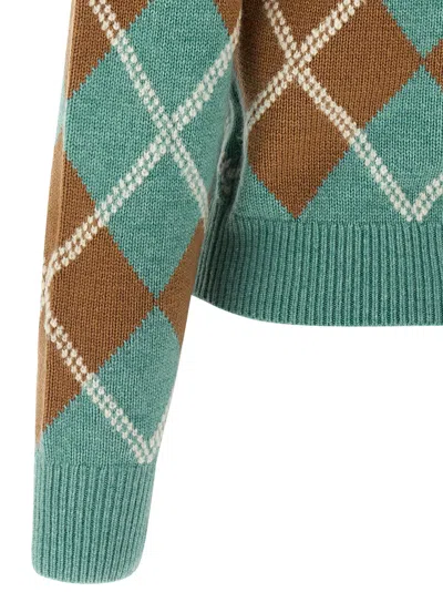 Guest In Residence Argyle-pattern Wool-cashmere Polo Shirt In Multi