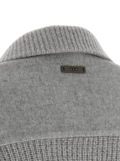 Peserico Double Cloth Jacket Puffer Jackets Gray In Gray