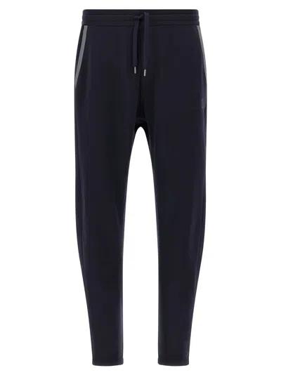 Brunello Cucinelli Casual Joggers With Drawstring And Stripes In Black