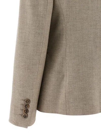 Peserico Double-breasted Blazer Blazers Beige In Neutral