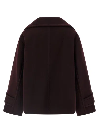 Chloé Double-breasted Short Coat Coats And Trench Coats Bordeaux In Brown