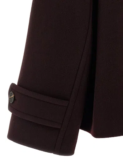 Chloé Double-breasted Short Coat Coats And Trench Coats Bordeaux In Brown