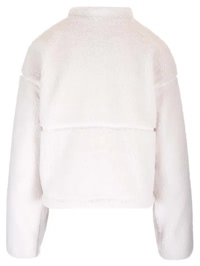 The North Face Fleece Jacket With High Collar And Pockets In White