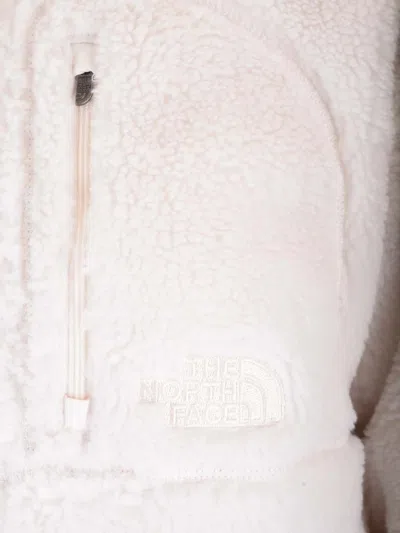 The North Face Fleece Jacket With High Collar And Pockets In White