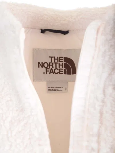 The North Face Fleece Jacket With High Collar And Pockets In White