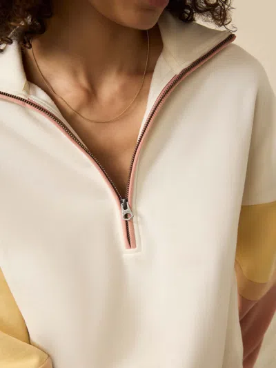 Faherty High Standard Fleece Quarter Zip In White
