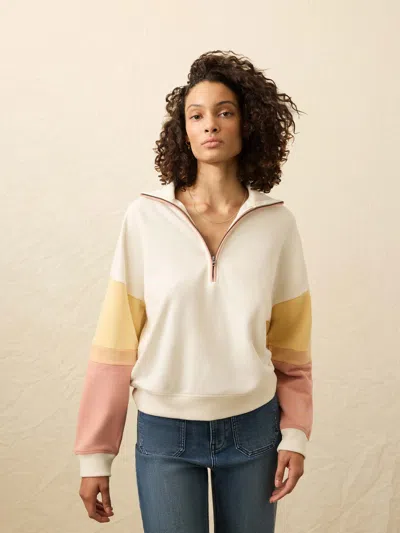Faherty High Standard Fleece Quarter Zip In White