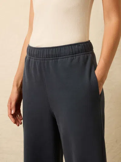 Faherty High Standard Fleece Wide Leg Sweatpant In Blue