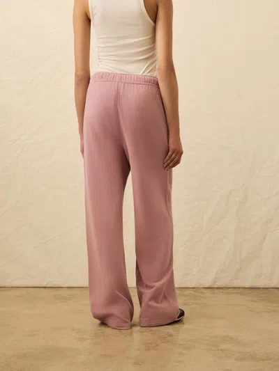 Faherty High Standard Fleece Wide Leg Sweatpant In Pink