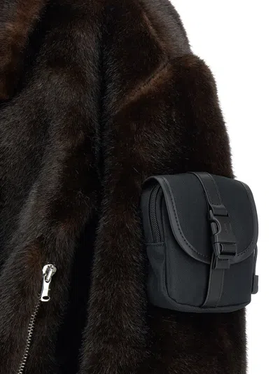 Coperni High-collar Brown Synthetic Fur Bomber Jacket In Multi