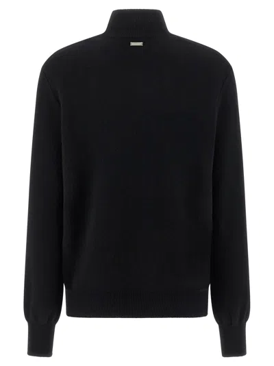 Ferragamo Floral Insert Sweater Sweaters And Cardigans Black In Black