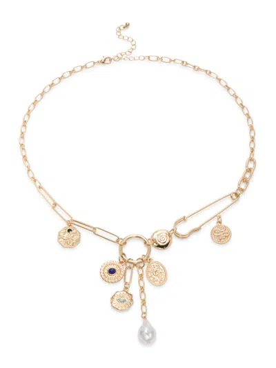 Eye Candy La Women's The Luxe Collection Naomi Goldtone Brass Multi-charm Necklace In Gold