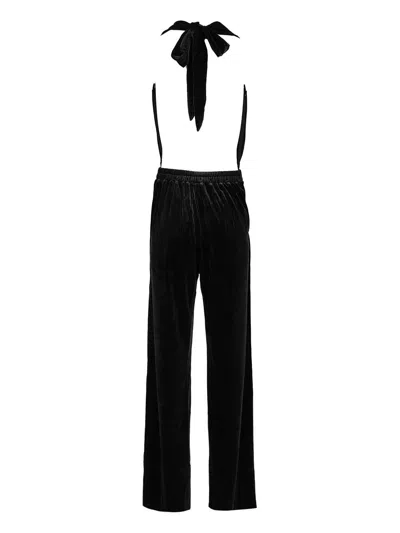 Amazuìn Gily Velvet Jumpsuit Jewelry Black In Black