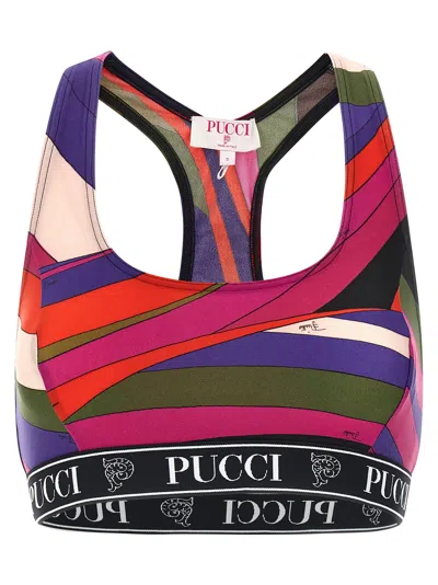 Pucci Racerback Polyamide Fashion Top In Multi